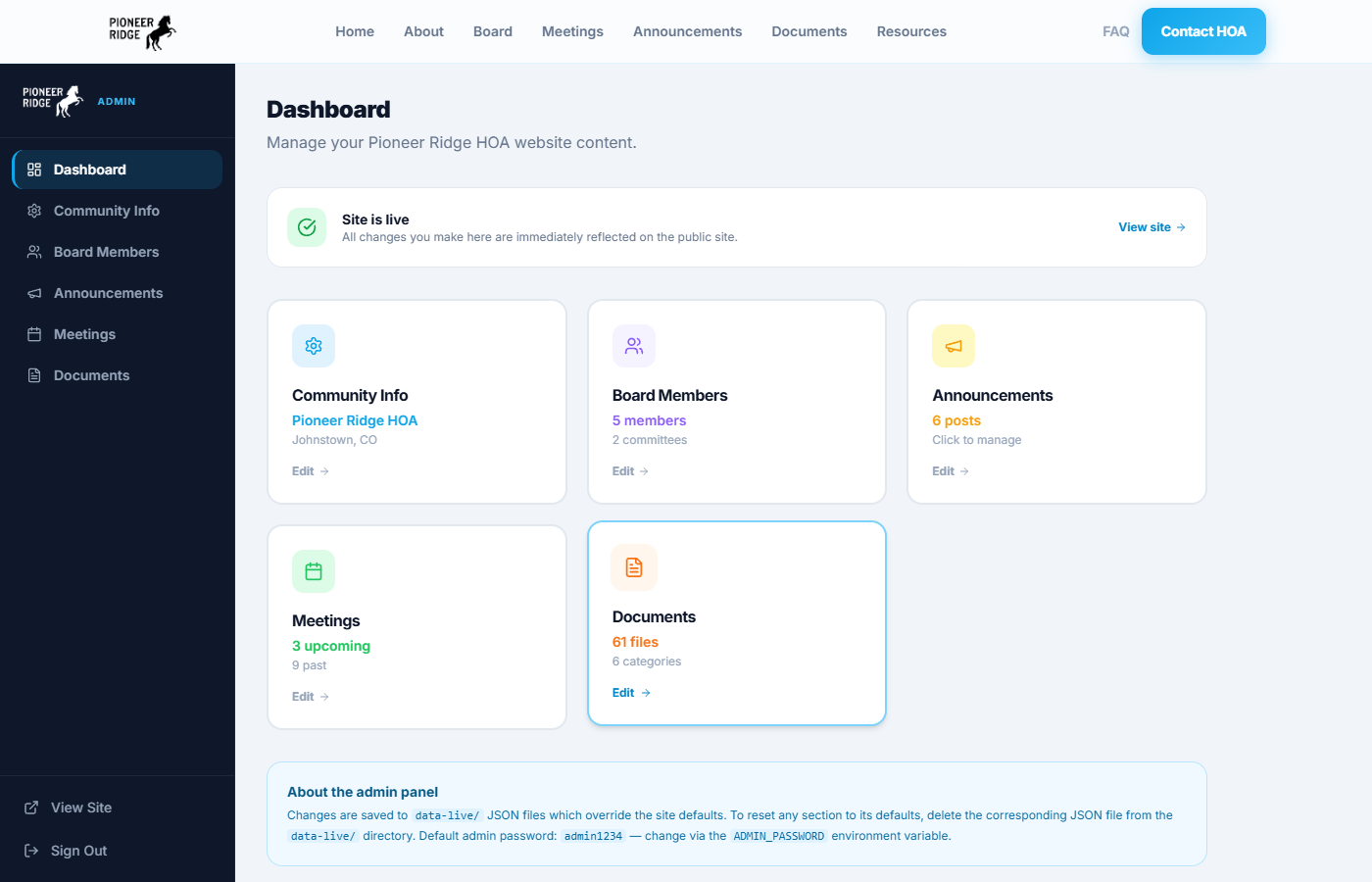 Admin Dashboard