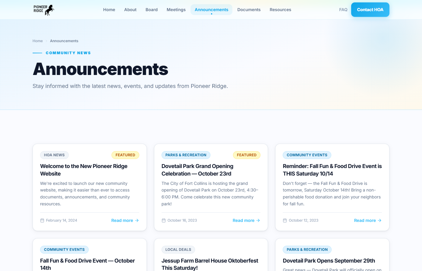 Announcements